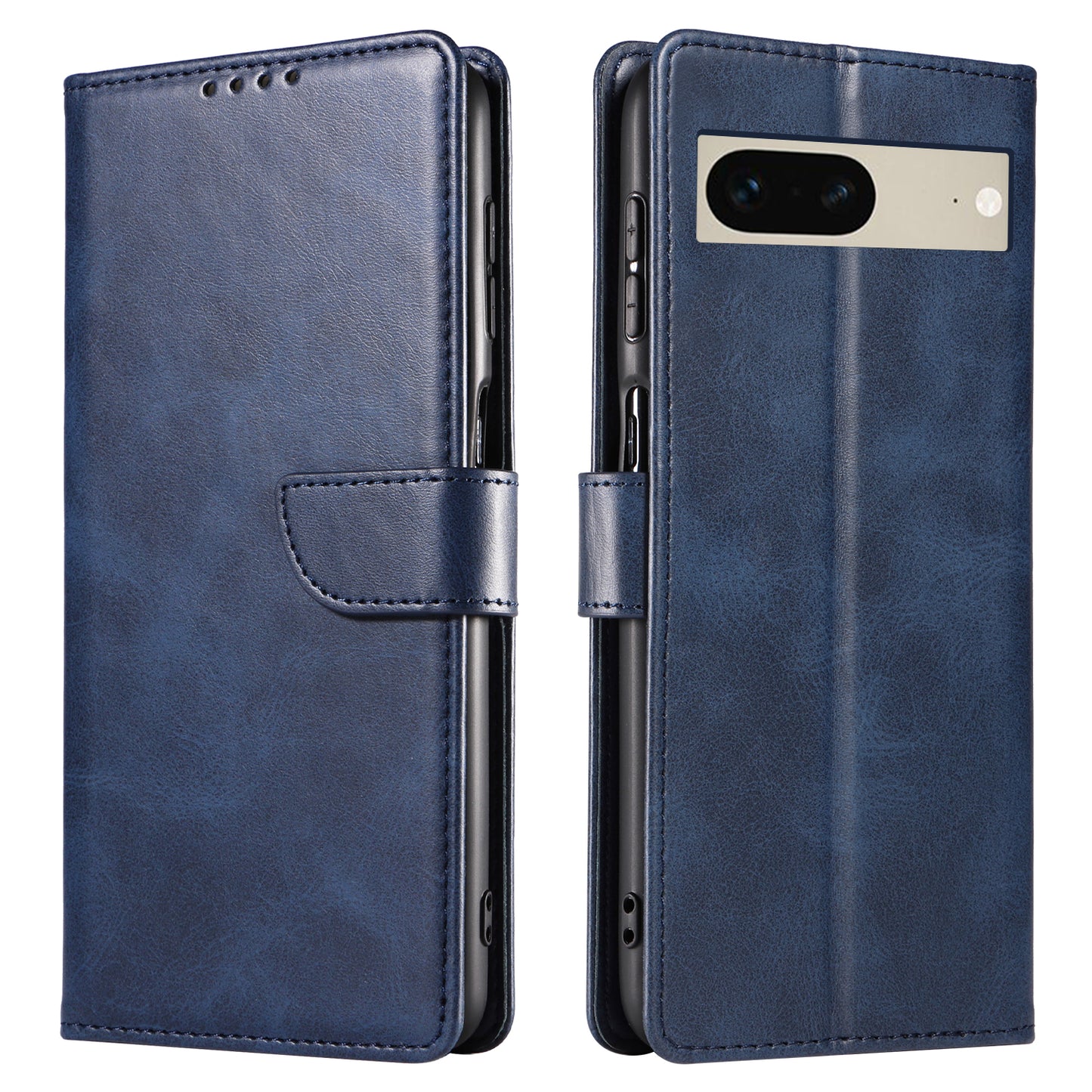 For Google Pixel 7 5G Square Clasp Phone Cover Scratch-resistant Flip Leather Phone Case with Stand Wallet