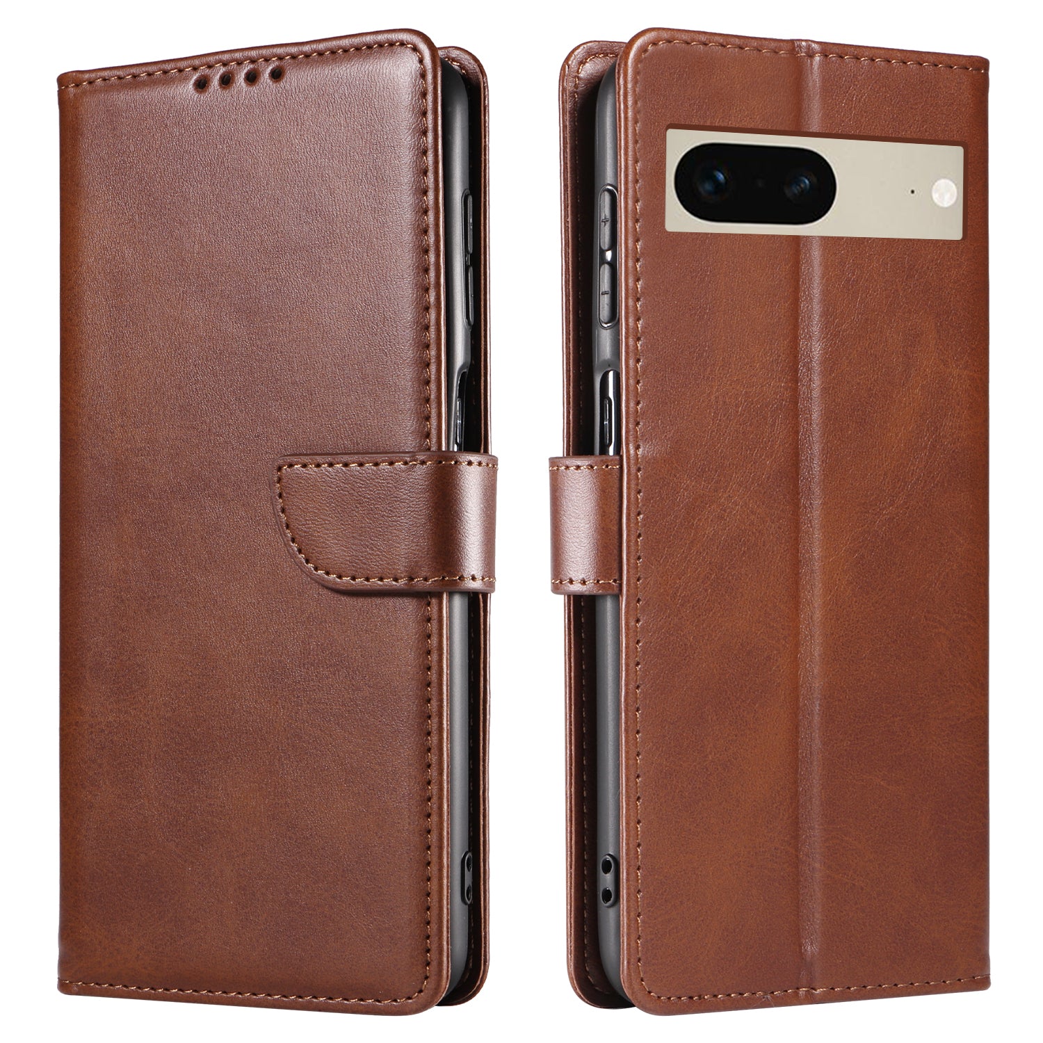 For Google Pixel 7 5G Square Clasp Phone Cover Scratch-resistant Flip Leather Phone Case with Stand Wallet
