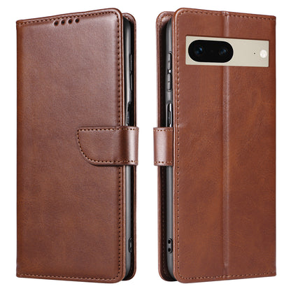 For Google Pixel 7 5G Square Clasp Phone Cover Scratch-resistant Flip Leather Phone Case with Stand Wallet