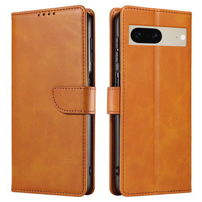 For Google Pixel 7 5G Square Clasp Phone Cover Scratch-resistant Flip Leather Phone Case with Stand Wallet