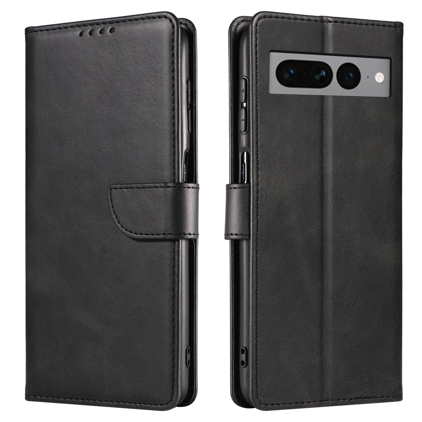 For Google Pixel 7 Pro 5G Anti-fall Phone Cover Square Clasp Leather Phone Case with Stand Wallet