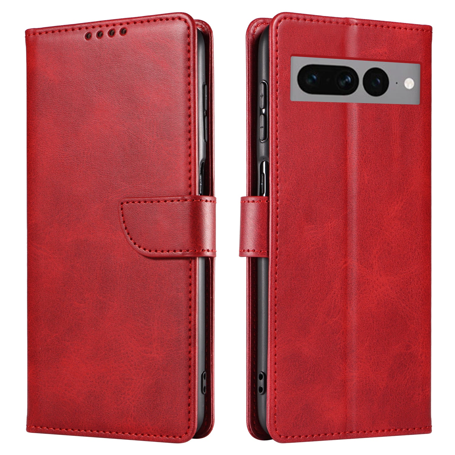 For Google Pixel 7 Pro 5G Anti-fall Phone Cover Square Clasp Leather Phone Case with Stand Wallet