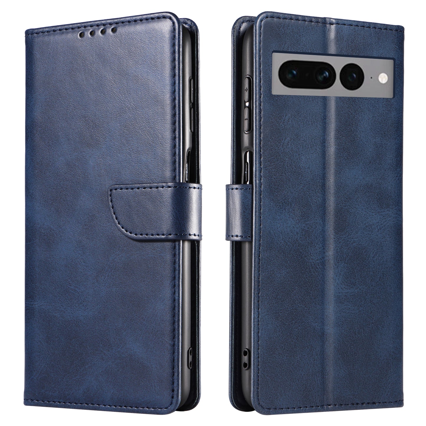 For Google Pixel 7 Pro 5G Anti-fall Phone Cover Square Clasp 
 Leather Phone Case with Stand Wallet