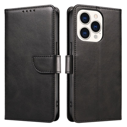 Cell Phone Cover For iPhone 14 Pro Max , Square Clasp Anti-shock Flip Leather Wallet Case with Stand