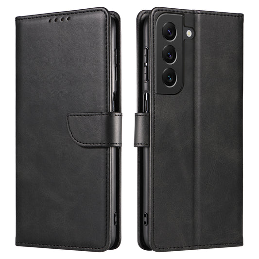 For Samsung Galaxy S23 Phone Cover Square Magnetic Clasp Stand Wallet Leather Drop-proof Flip Phone Case