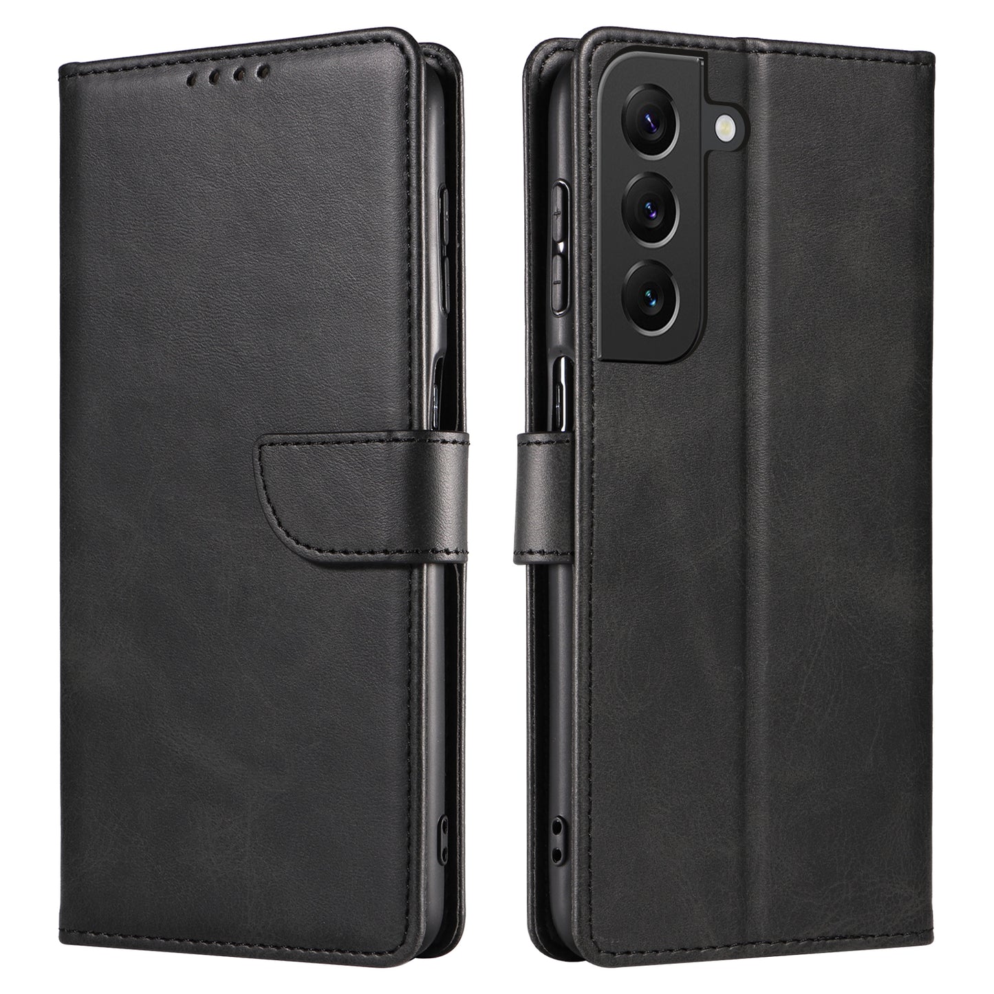 For Samsung Galaxy S23+ Anti-scratch Phone Cover Square Leather Mobile Phone Case with Stand Wallet