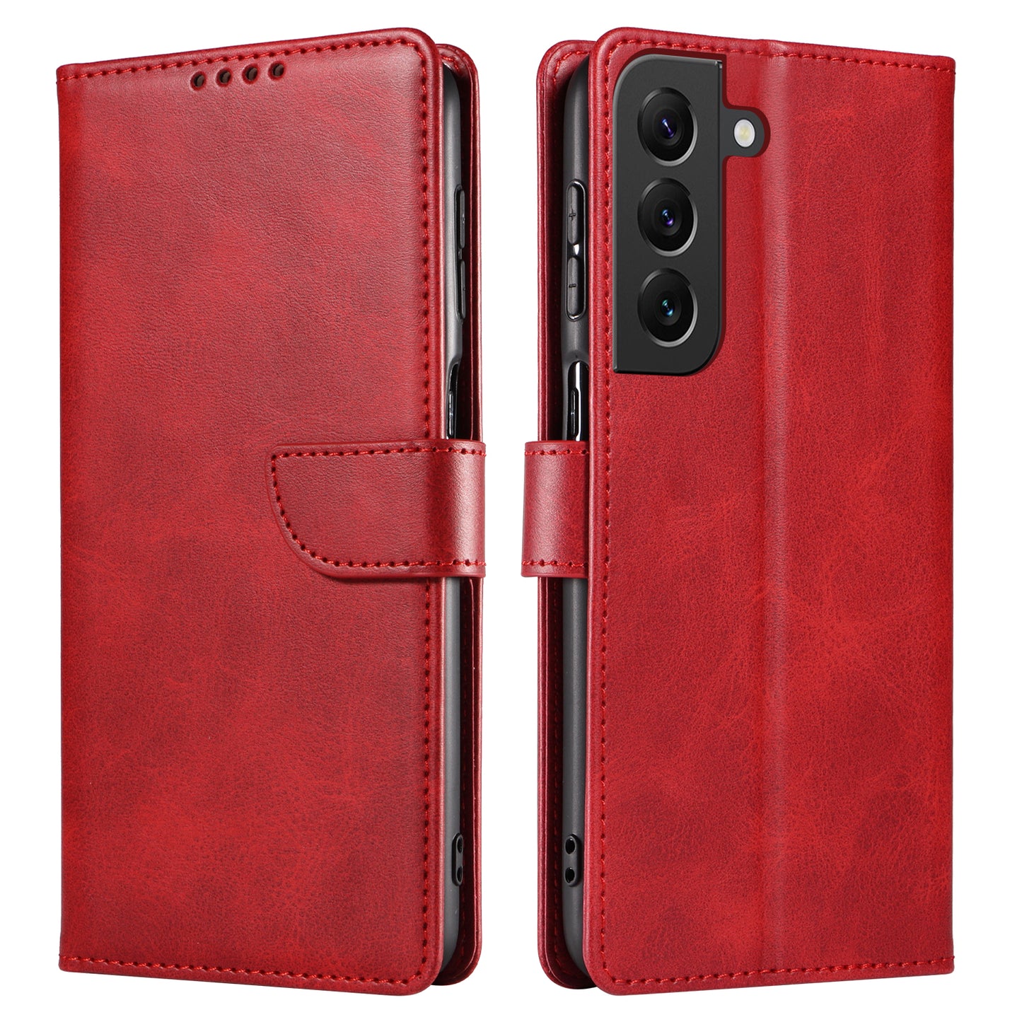 For Samsung Galaxy S23+ Anti-scratch Phone Cover Square Leather Mobile Phone Case with Stand Wallet