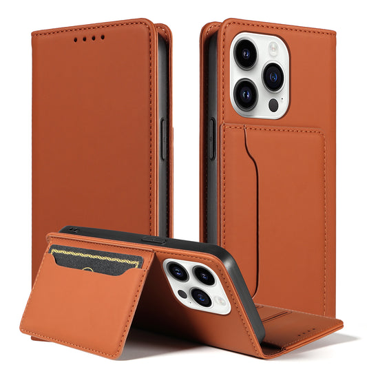 For iPhone 14 Pro Business Style Anti-drop Phone Case Stand Skin Touch Flip Leather Wallet Cover