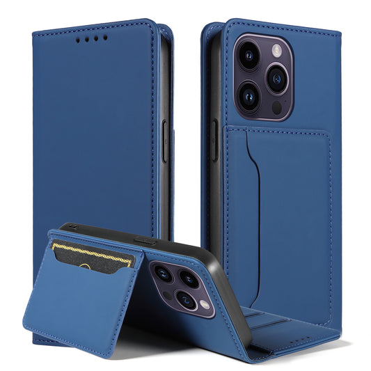 Magnetic Phone Case For iPhone 14 Pro Max , Stand Wallet Skin-friendly Anti-fall PU Leather Cell Phone Cover