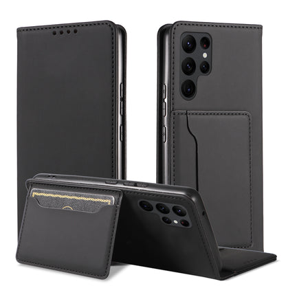 Leather Phone Case For Samsung Galaxy S23 Ultra , Skin-friendly Shockproof Magnetic Phone Cover Stand Wallet