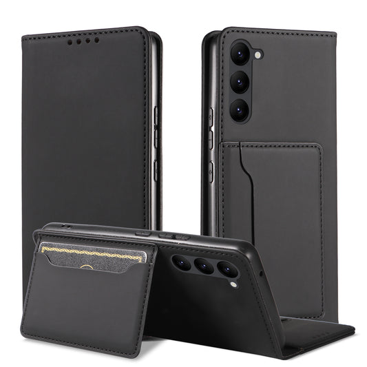 For Samsung Galaxy S23 Shockproof Phone Case Stand Wallet Skin-friendly Leather Magnetic Phone Cover