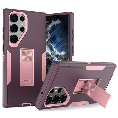 For Samsung Galaxy S23 Ultra Kickstand Drop-proof Cover PC+TPU Phone Case Support Magnetic Car Phone Holder