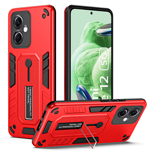 For Xiaomi Redmi Note 12 5G (India) / Poco X5 5G Kickstand Phone Case Finger Ring Strap PC+TPU Cover