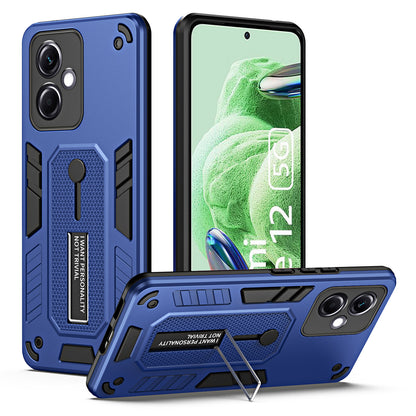 For Xiaomi Redmi Note 12 5G (India) / Poco X5 5G Kickstand Phone Case Finger Ring Strap PC+TPU Cover