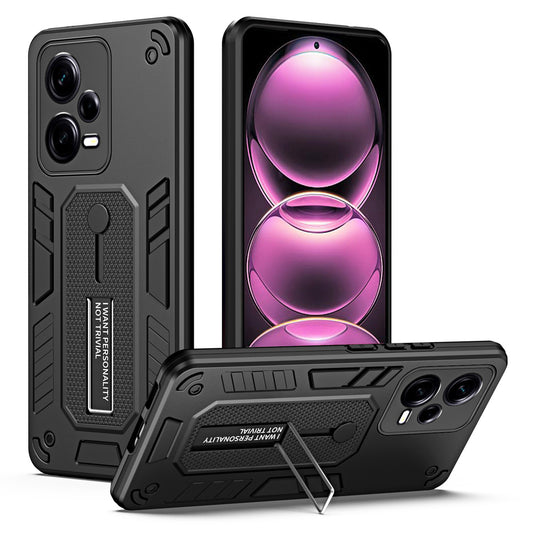 For Xiaomi Redmi Note 12 Pro 5G Phone Kickstand Case PC+TPU Protective Phone Cover
