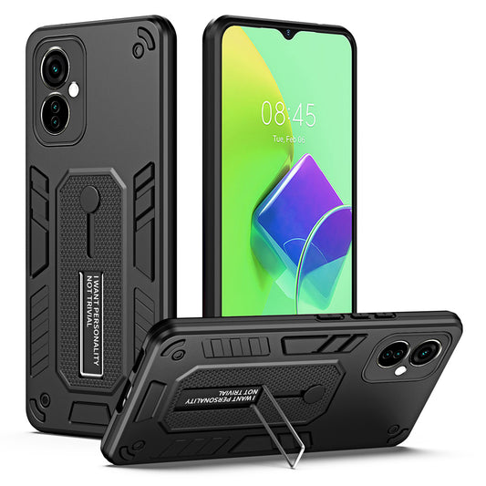 For Tecno Spark 9 Pro 4G PC+TPU Phone Case Metal Kickstand Mobile Phone Cover
