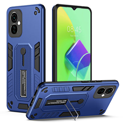 For Tecno Spark 9 Pro 4G PC+TPU Phone Case Metal Kickstand Mobile Phone Cover
