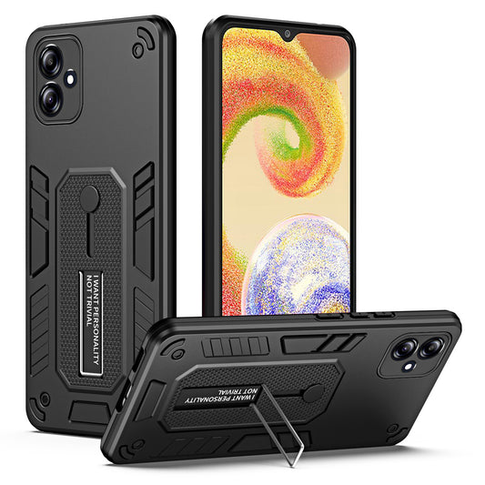 TPU + PC Phone Case for Samsung Galaxy A04 4G (164.4 x 76.3 x 9.1 mm) , Kickstand Protective Phone Cover