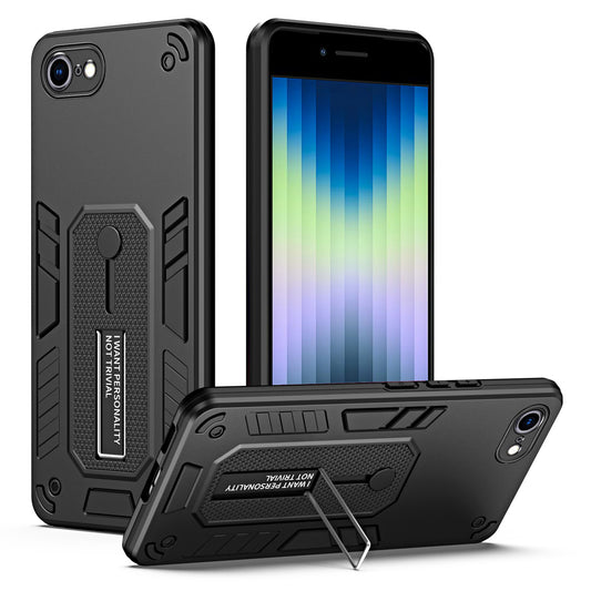 For iPhone 7  / 8 4.7 inch / SE (2020) / SE (2022) PC + TPU Kickstand Phone Case Finger Grip Protective Cover