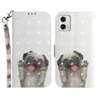 Leather Phone Cover for Motorola Moto G73 5G Pattern Printing Wallet Phone Stand Case with Strap