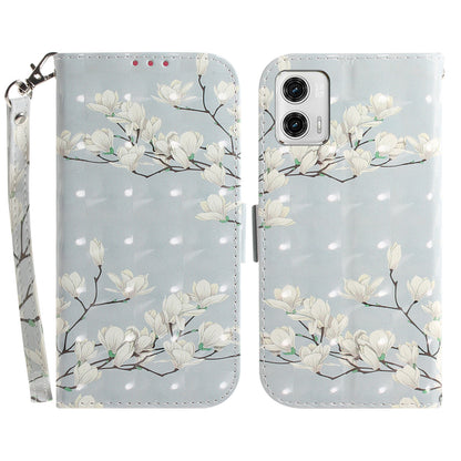 Leather Phone Cover for Motorola Moto G73 5G Pattern Printing Wallet Phone Stand Case with Strap