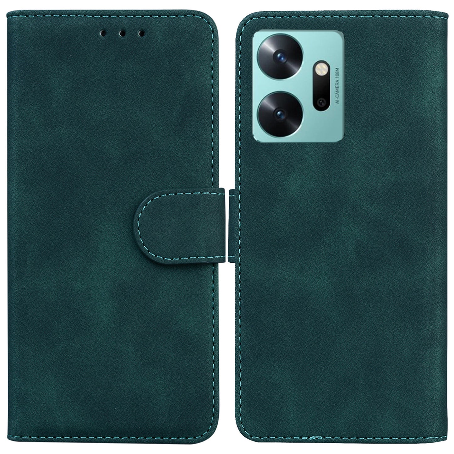 For Infinix Zero 20 4G Solid Color Leather Phone Case Stand Protective Phone Wallet Cover