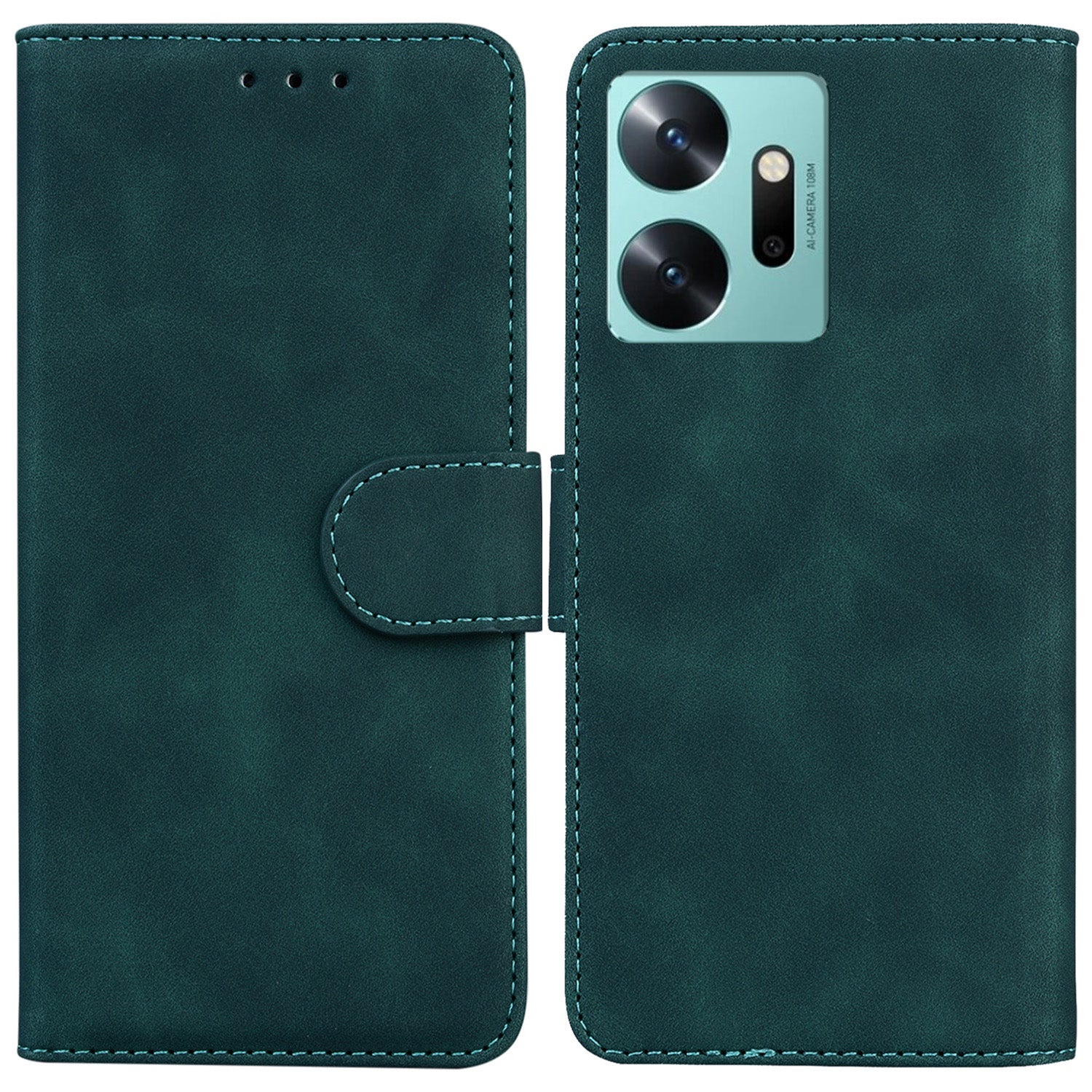 For Infinix Zero 20 4G Solid Color Leather Phone Case Stand Protective Phone Wallet Cover