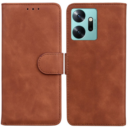 For Infinix Zero 20 4G Solid Color Leather Phone Case Stand Protective Phone Wallet Cover