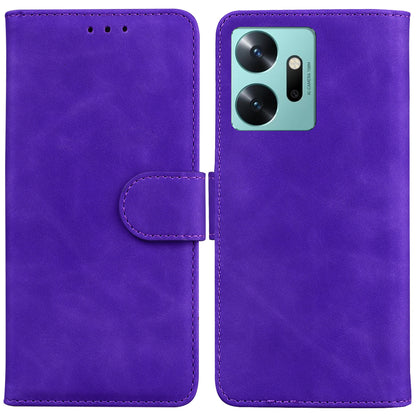 For Infinix Zero 20 4G Solid Color Leather Phone Case Stand Protective Phone Wallet Cover