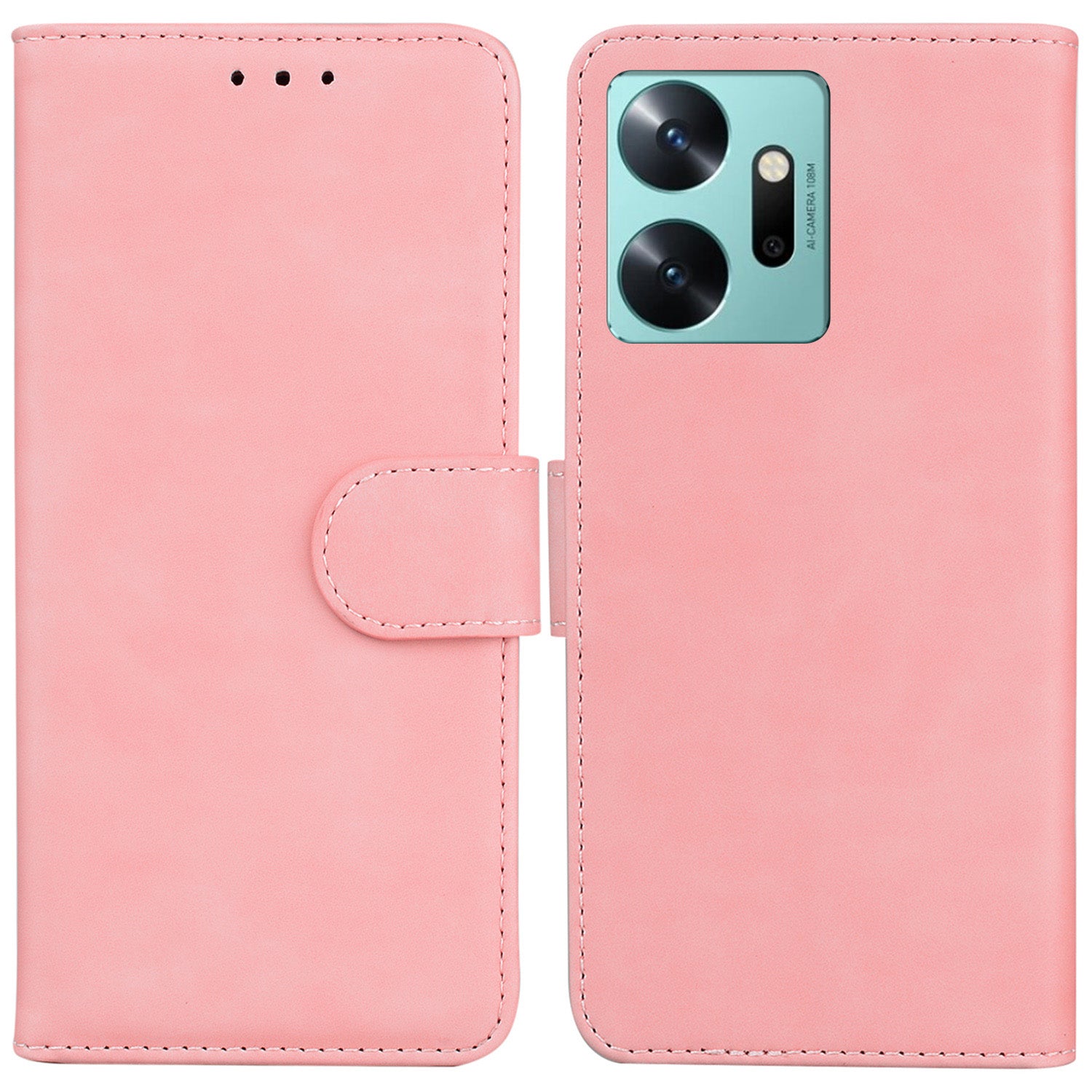 For Infinix Zero 20 4G Solid Color Leather Phone Case Stand Protective Phone Wallet Cover