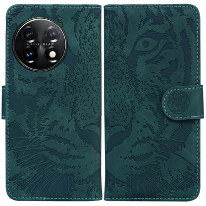 For OnePlus 11 5G Tiger Imprinted Cell Phone Cover PU Leather Wallet Stand Protective Phone Case