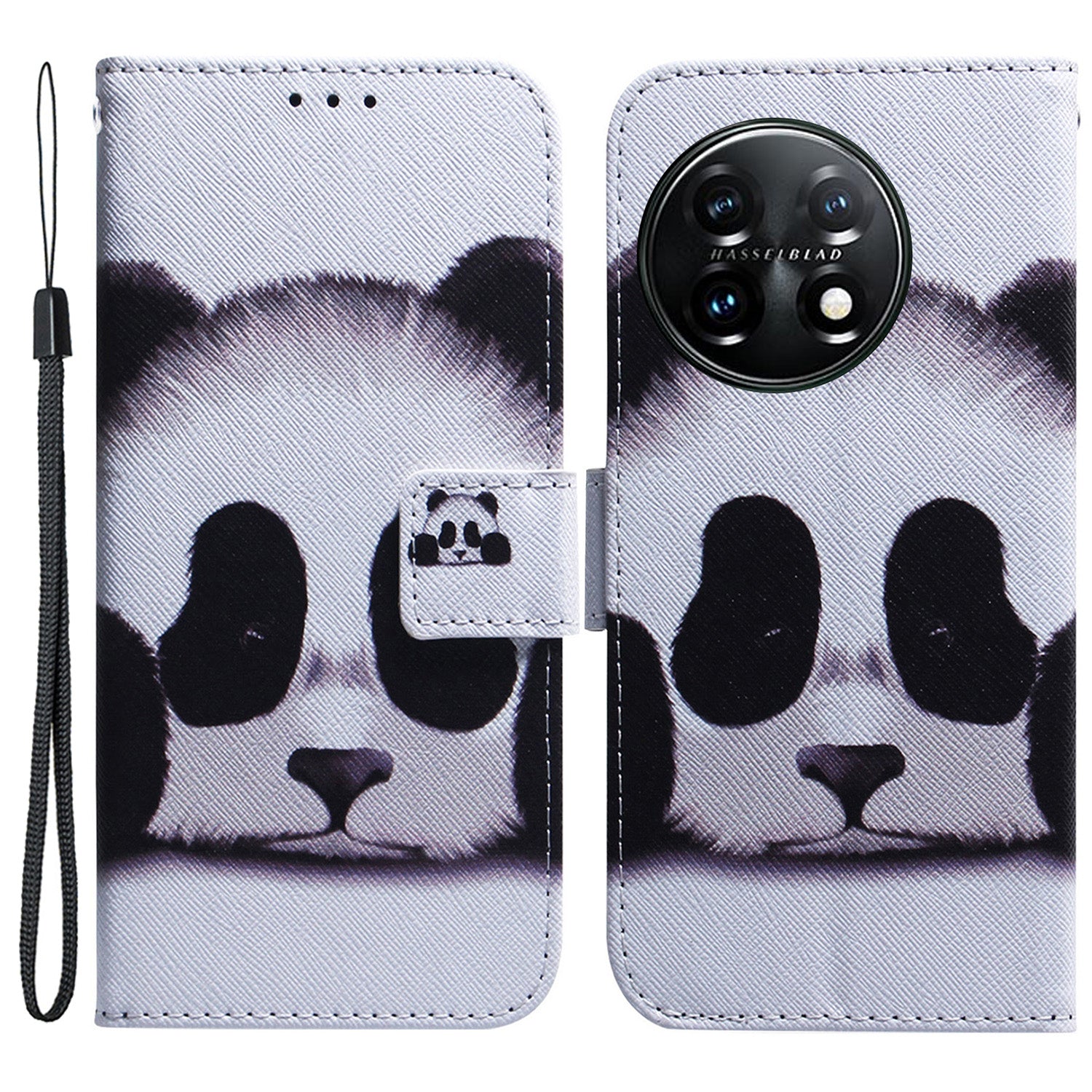 For OnePlus 11 5G Anti-fall PU Leather Phone Case Pattern Printing Stand Flip Wallet Cover with Strap