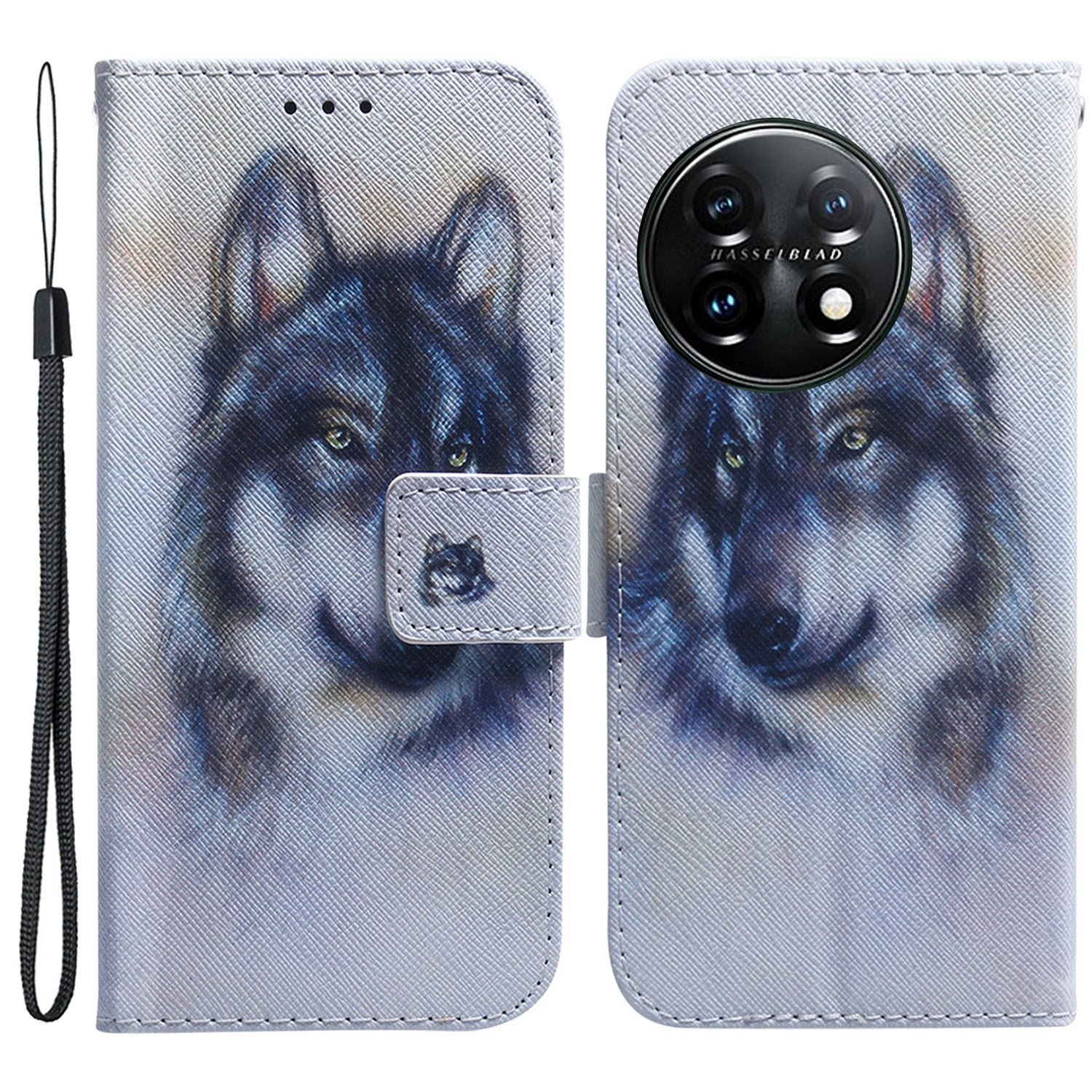 For OnePlus 11 5G Anti-fall PU Leather Phone Case Pattern Printing Stand Flip Wallet Cover with Strap