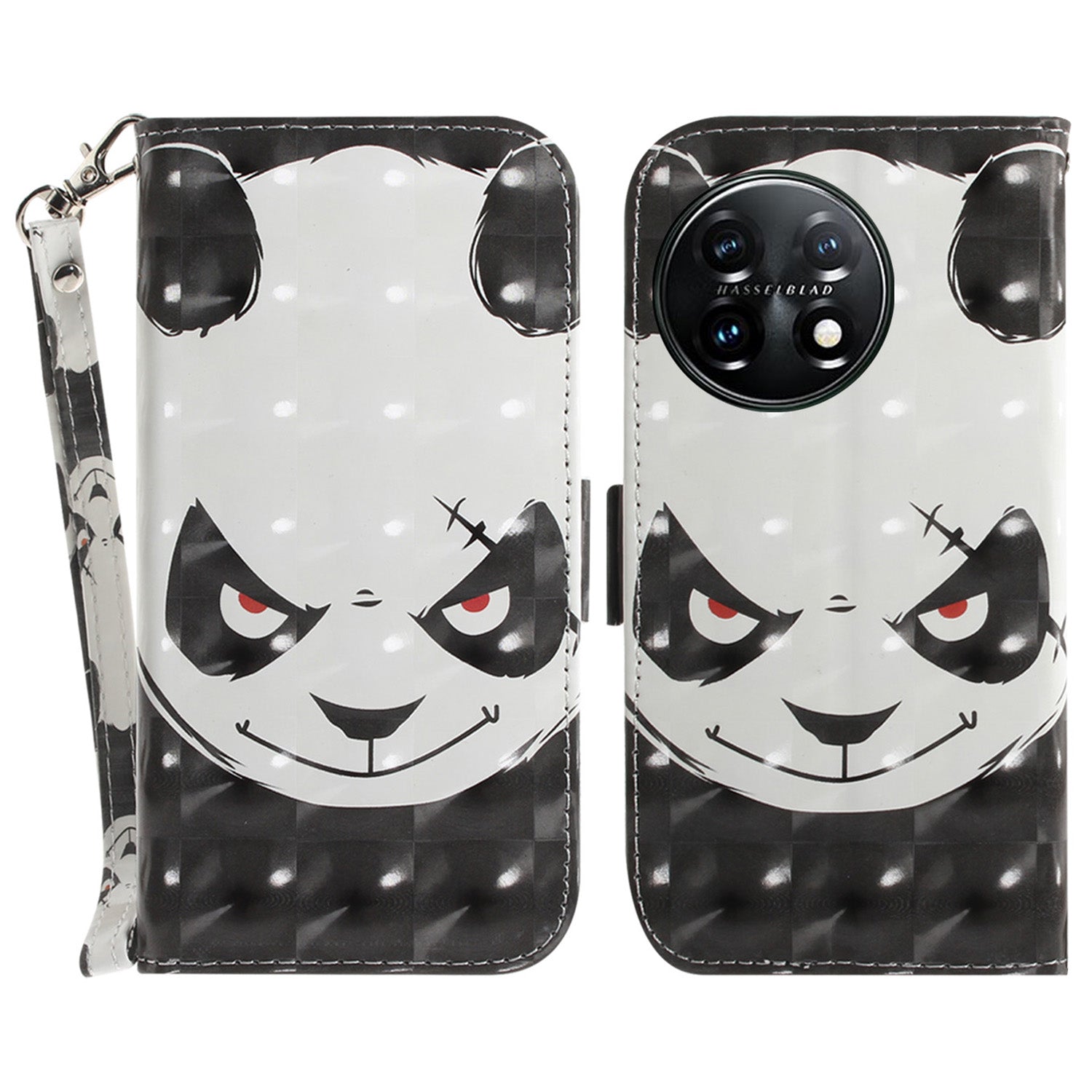 Anti-drop Cell Phone Cover for OnePlus 11 5G Pattern Printing Leather Wallet Phone Stand Case with Strap