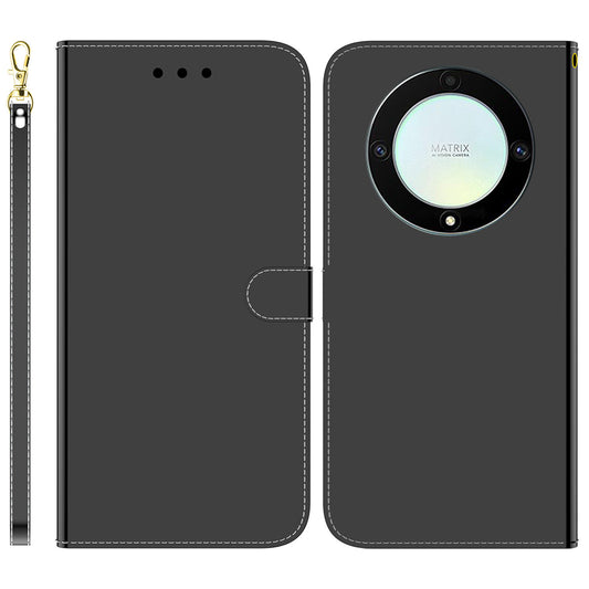 For Honor X40 5G / X9a 5G / Magic5 Lite 5G Anti-scratch Phone Case Stand Mirror-like Surface Flip Leather Phone Wallet Cover