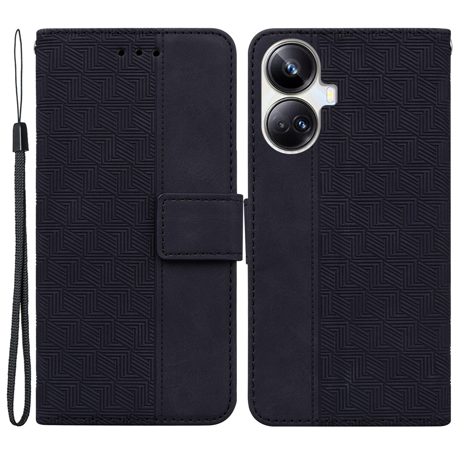 Protective Phone Case For Realme 10 Pro+ 5G , Stand Imprinted Leather Cell Phone Cover Wallet