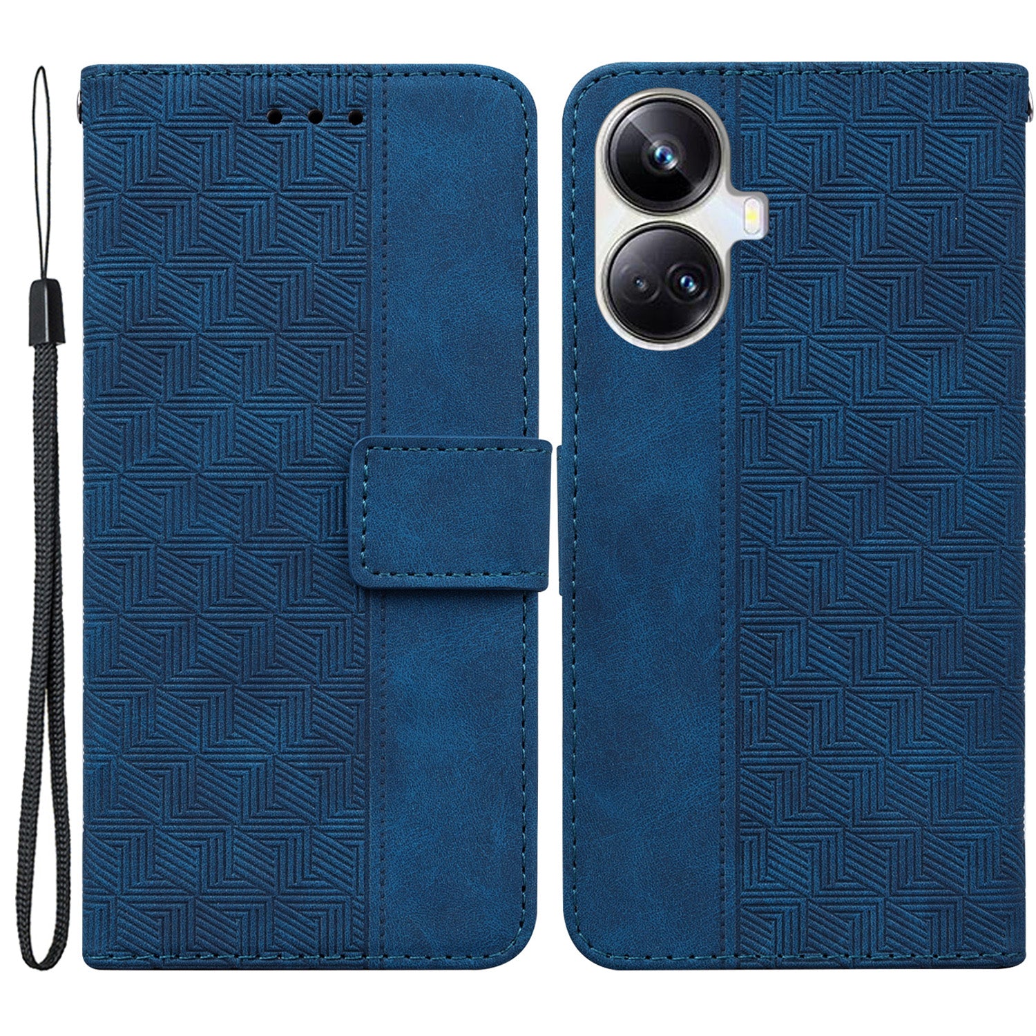 Protective Phone Case For Realme 10 Pro+ 5G , Stand Imprinted Leather Cell Phone Cover Wallet