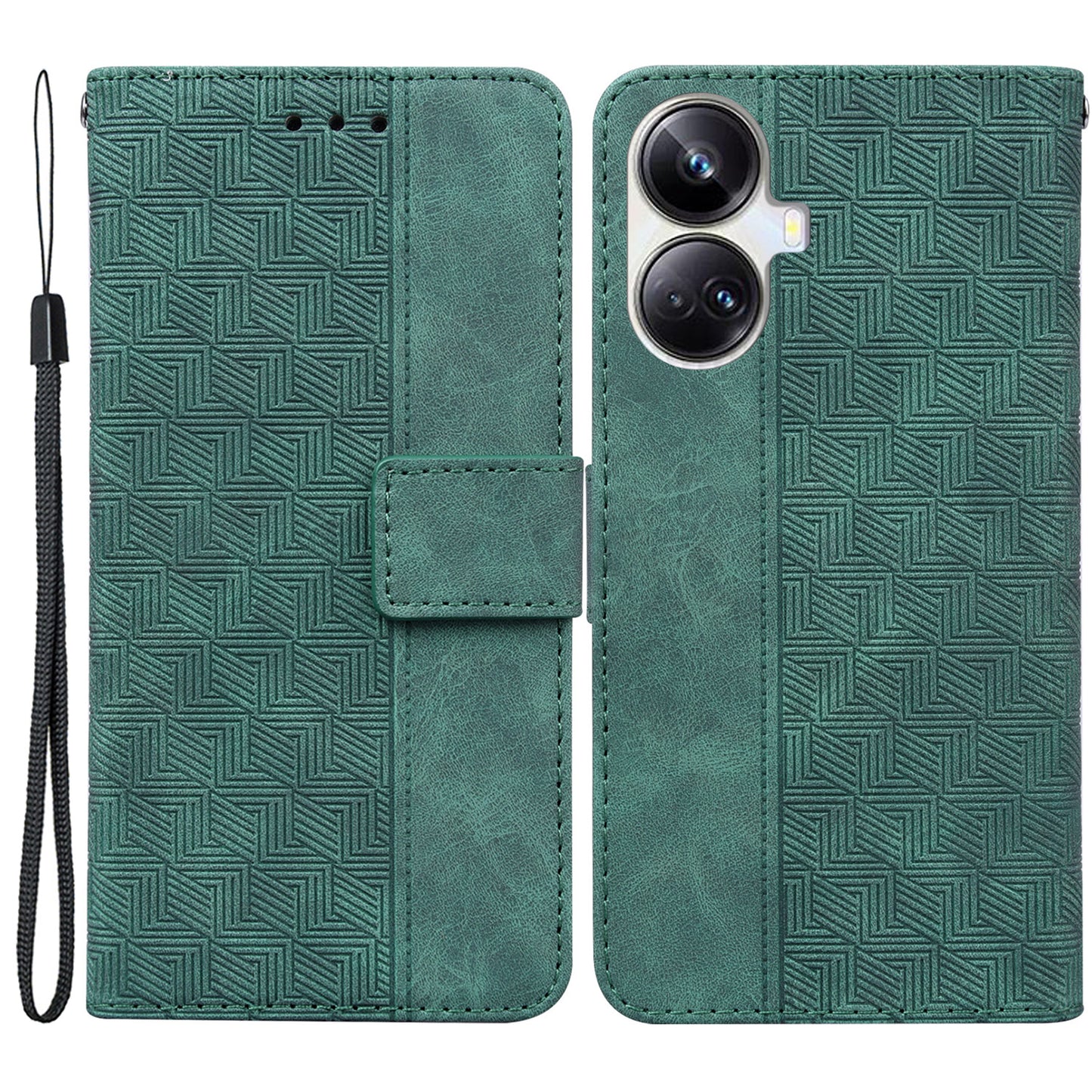 Protective Phone Case For Realme 10 Pro+ 5G , Stand Imprinted Leather Cell Phone Cover Wallet