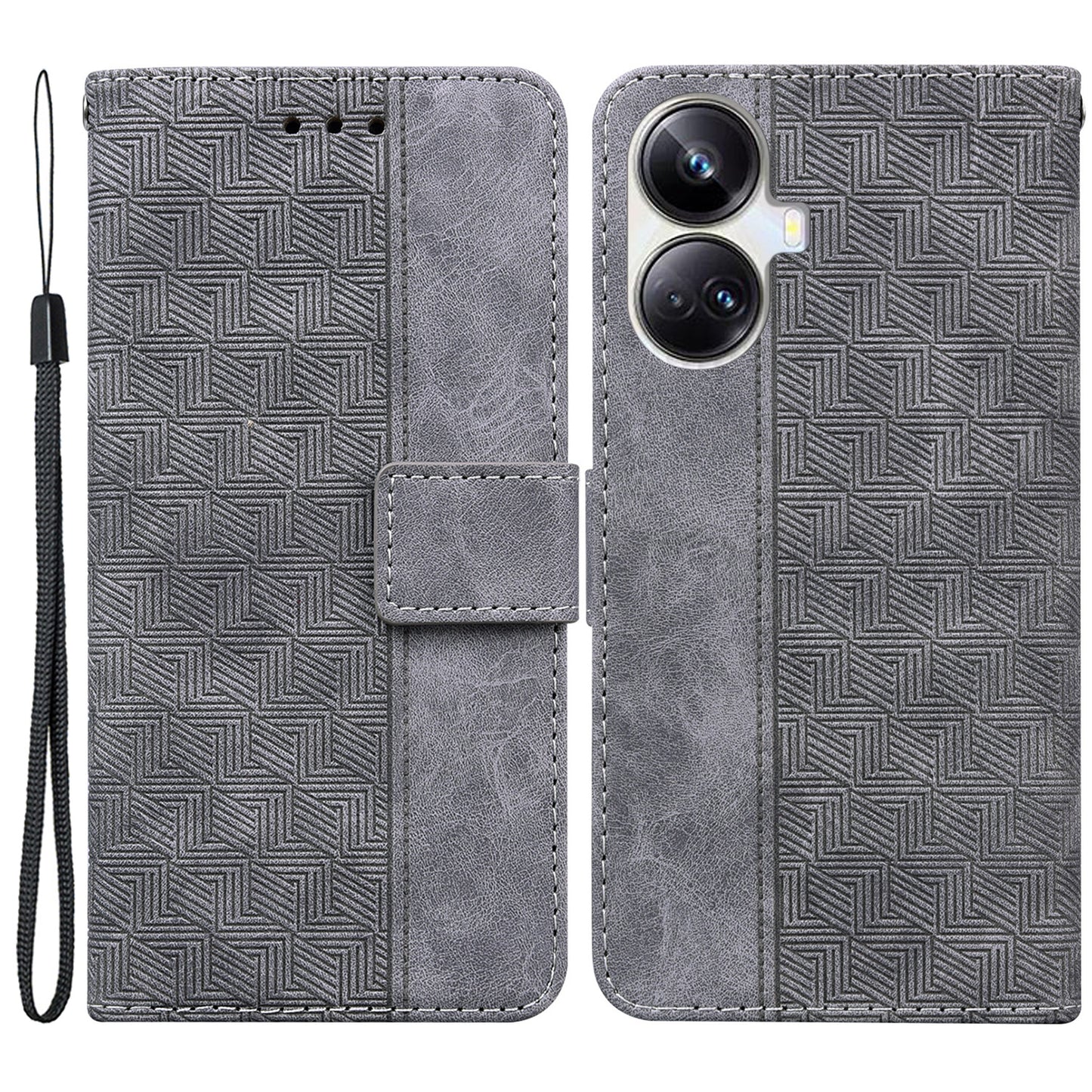Protective Phone Case For Realme 10 Pro+ 5G , Stand Imprinted Leather Cell Phone Cover Wallet