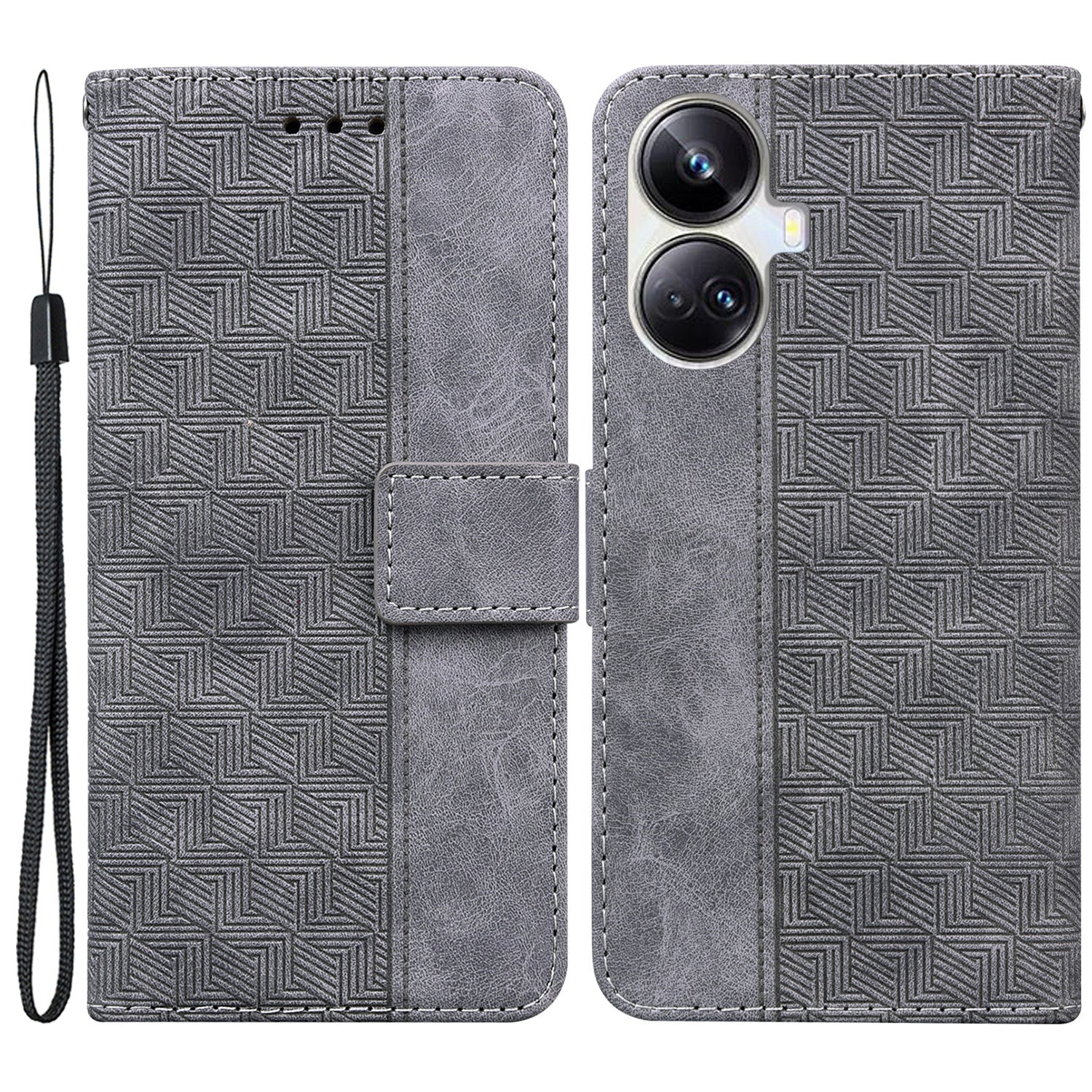 Protective Phone Case For Realme 10 Pro+ 5G , Stand Imprinted Leather Cell Phone Cover Wallet