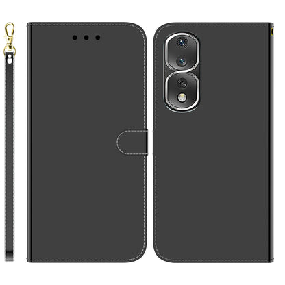 For Honor 80 Pro 5G Flip Phone Wallet Case Stand Mirror-like Surface Full Protection PU Leather Phone Cover