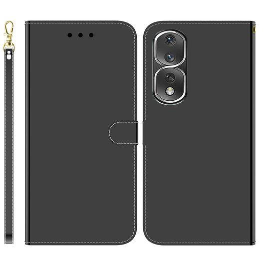 For Honor 80 Pro 5G Flip Phone Wallet Case Stand Mirror-like Surface Full Protection PU Leather Phone Cover