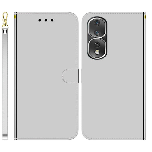 For Honor 80 Pro 5G Flip Phone Wallet Case Stand Mirror-like Surface Full Protection PU Leather Phone Cover