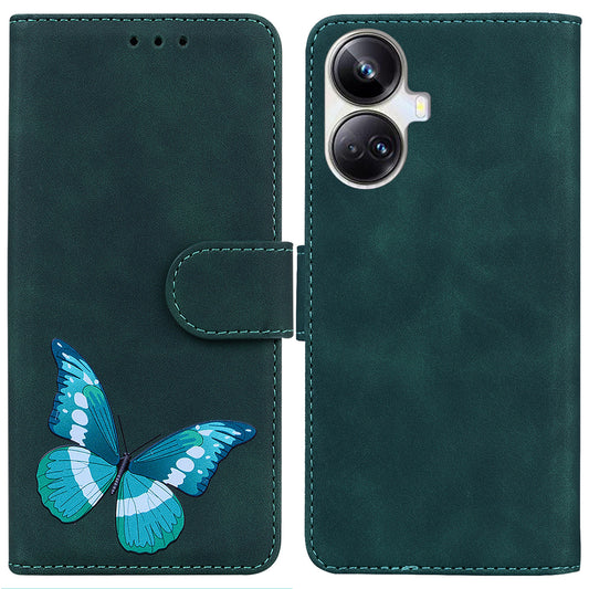 For Realme 10 Pro+ 5G Butterfly Printing Phone Stand Cover Leather Wallet Shockproof Case