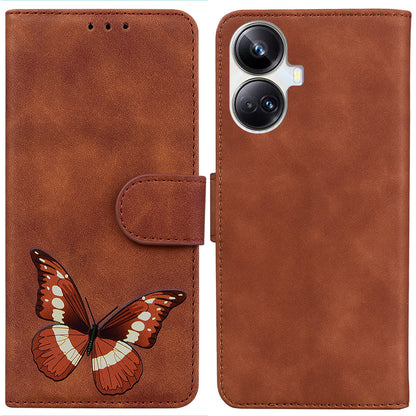 For Realme 10 Pro+ 5G Butterfly Printing Phone Stand Cover Leather Wallet Shockproof Case