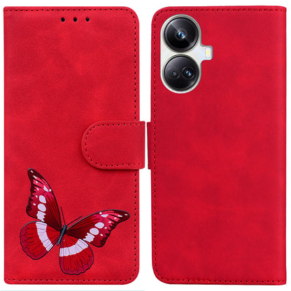 For Realme 10 Pro+ 5G Butterfly Printing Phone Stand Cover Leather Wallet Shockproof Case
