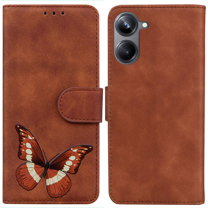 For Realme 10 Pro 5G Butterfly Printing Phone Stand Cover Shockproof Leather Wallet Case