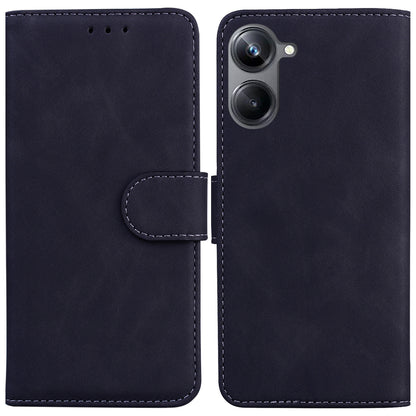 For Realme 10 Pro 5G Solid Color Stand Wallet Cover Anti-fall Flip PU Leather Phone Case 