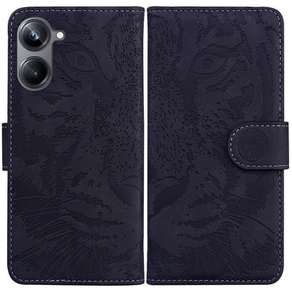 Flip Wallet Case for Realme 10 Pro 5G , Tiger Pattern Imprinted PU Leather Stand Phone Cover