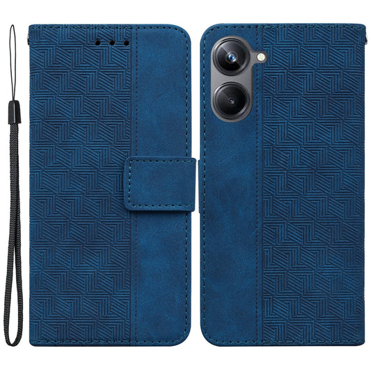 For Realme 10 Pro 5G Imprinted Leather Phone Case Phone Wallet Stand Protective Cover
